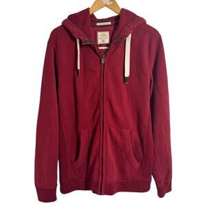 FatFace The Pembroke Full Zip Through Hoodie Men L Red Sweatshirt Y2K Workwear